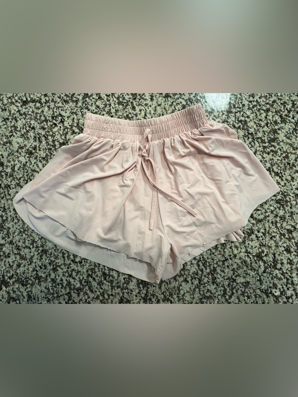 Girls' Light Pink Drawstring Skort with Elastic Waist